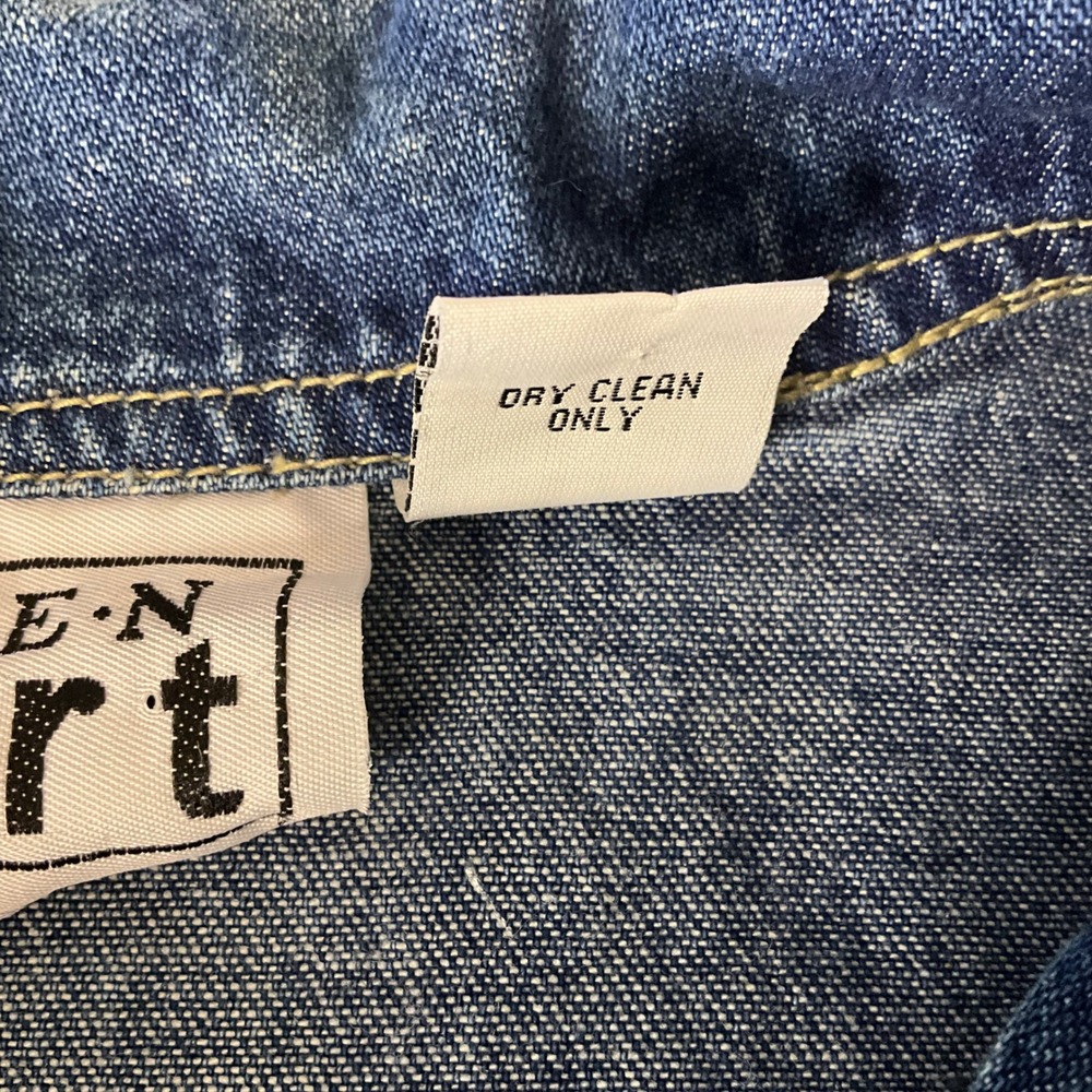 Keren Hart Denim Jacket Women's XL Blue Floral Embroidered Button Front - Picture 9 of 9